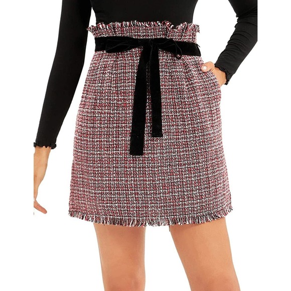 Urbann-Vibe Tweed Tassel Mini Skirt For Modern Women Polished Versatile From Office To Weekend Wardrobe main image 0